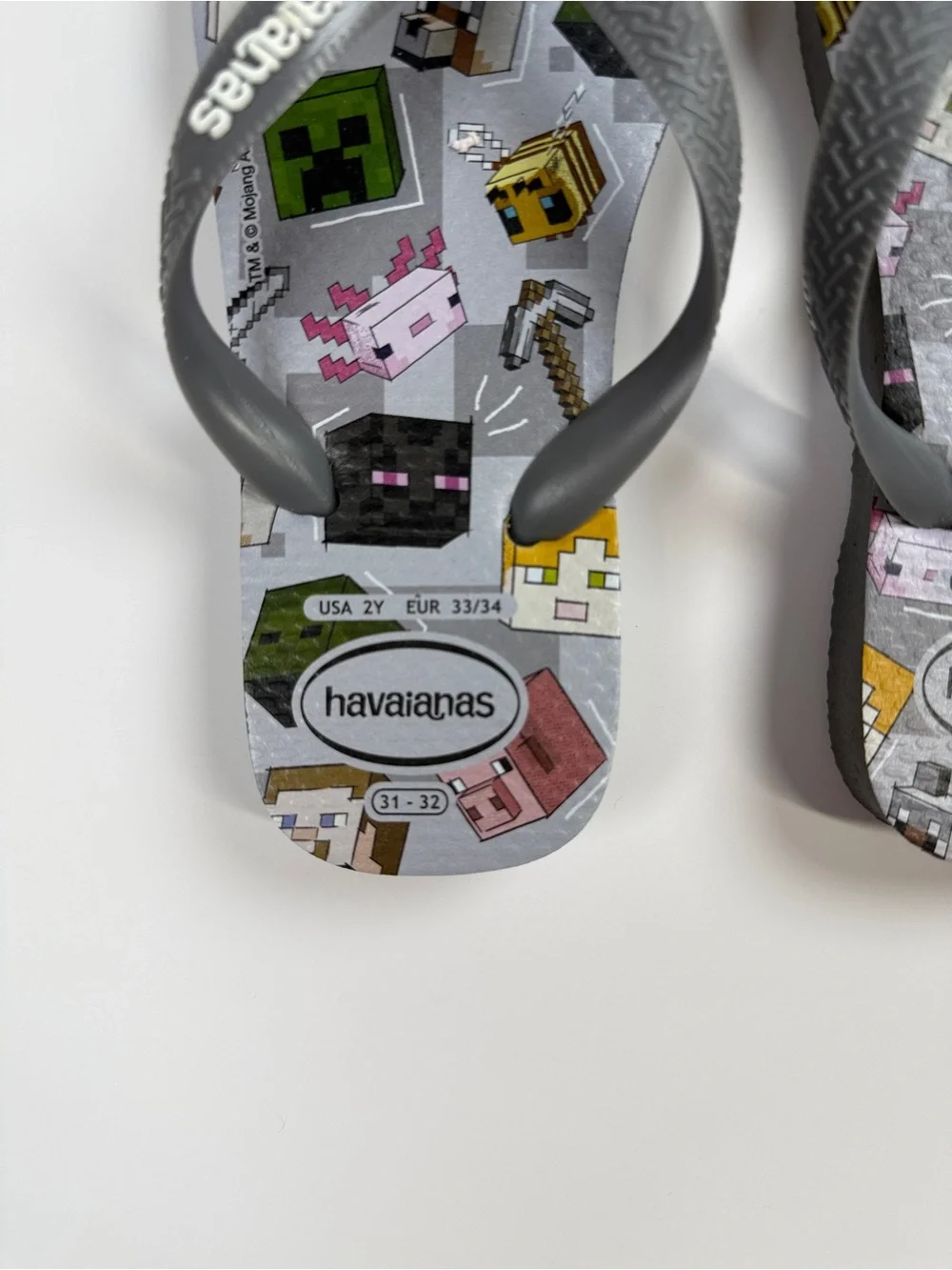 Havaianas Kids Spider-Man + Minecraft Gray Flip Flops!! Both for $25 🔆🔅🔆🔅